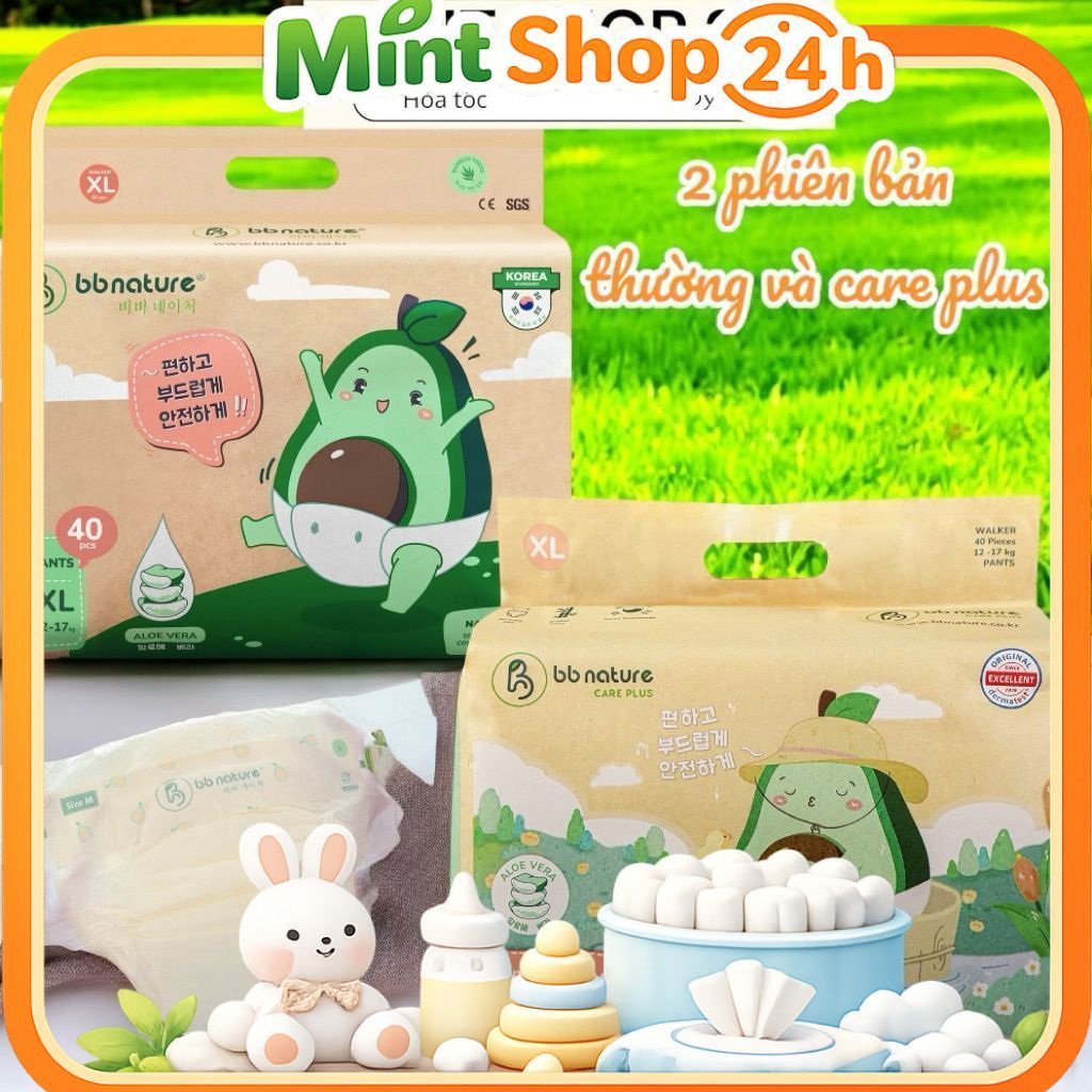 [Hỏa tốc-mã Live/Video] Tã Bỉm Quần Dán BB Nature Hàn Quốc, Mềm Mại, Mỏng Nhẹ Đủ Size Cho Bé Từ 6-25Kgc