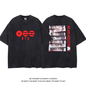 Áo thun nam và nữ - BTS Boys - 100% cotton - Dáng rộng - Mềm mại và thoáng khí - Phong cách và đa năng-T244