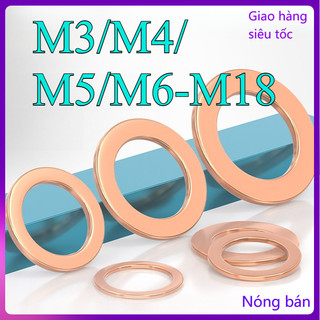 Long đền， vòng đệm phẳng bằng đồng nhiều cỡ khác nhau，Vòng Đệm Chữ o Phẳng Bằng Đồng Trơn Đặc Biệt M3 / M4 / M5 / M6-M18 [JYD-ZZ-Z]