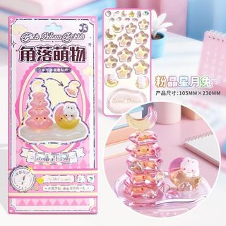 Phong Cách Mới Dập Nổi Miếng Dán Jenga Girl Handmade DIY Đồ Trang Trí Nhỏ 3D Giải Nén Miếng Dán Trang Trí Trẻ Em Giáo Dục Dán