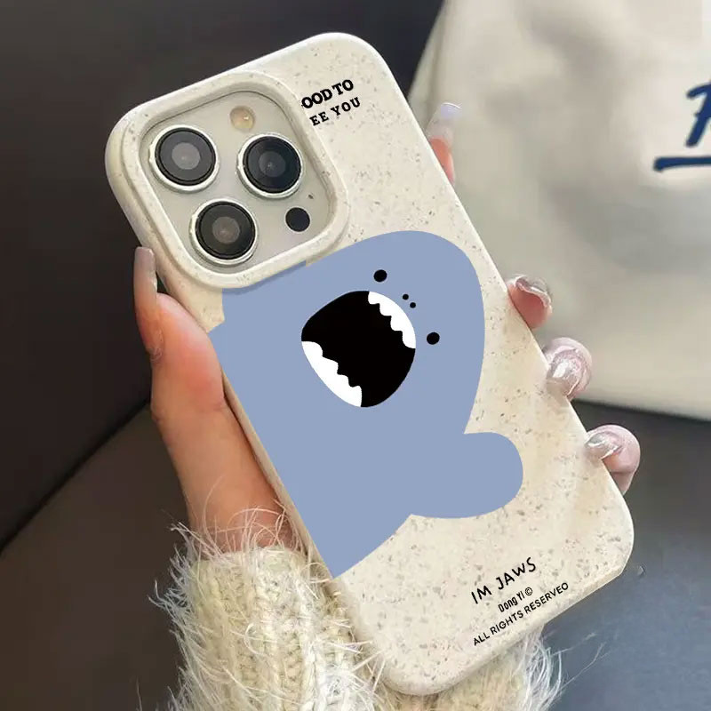 Ốp Cá Mập Xanh & Gấu Nhỏ Cho iPhone 11-17 Pro Max