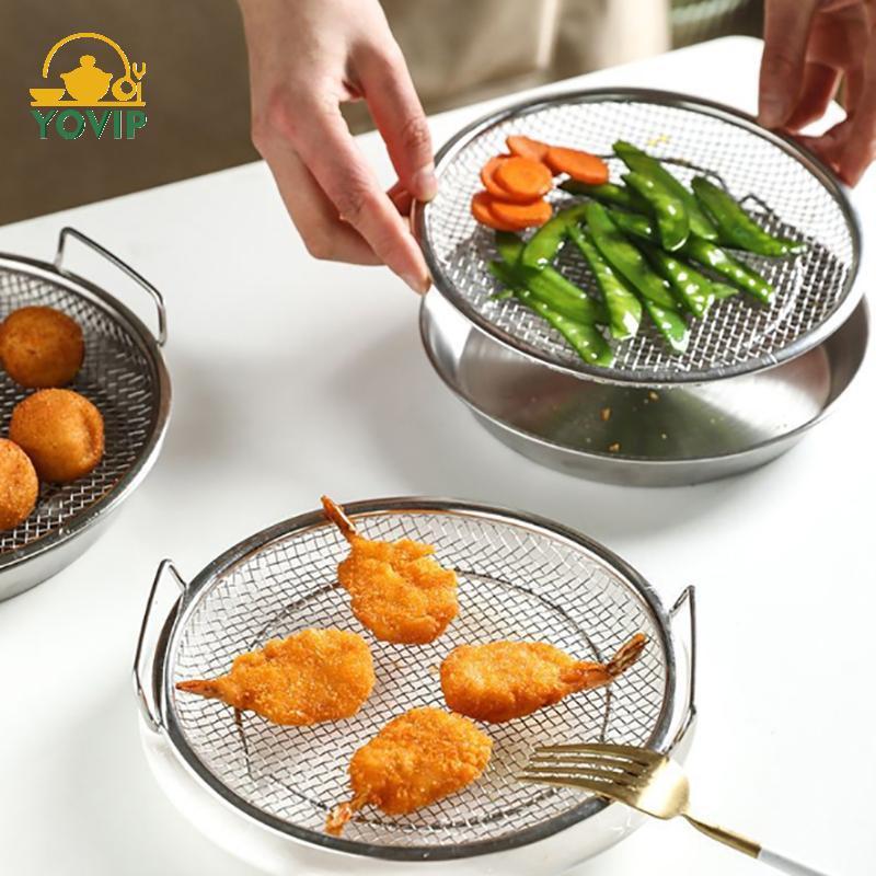 YOVIP Bếp Lưới Lọc Dầu Khay Inox Chảo Chiên Để Nấu Ăn An Toàn Thoát Nước Và Lọc VN