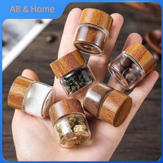 ABQ Cà Phê Đậu Ống Thủy Tinh Có Dụng Cụ Gỗ Ống Đóng Chai Bảo Quản Ngũ Cốc Bằng Gỗ Kín Kín Kín Hộp VN