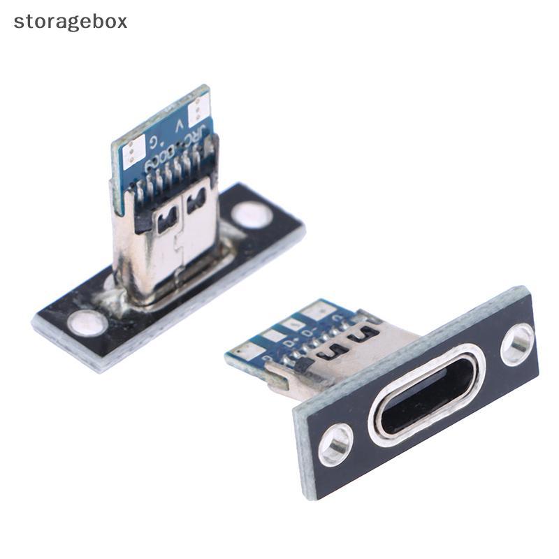 [Hộp lưu trữ] 10 chiếc USB 3.1 Type C Soet có tấm cố định vít Type-C USB Ja 3.1 Type-C 2Pin 4Pin Đầu nối nữ Ja Cổng sạc đẹp
