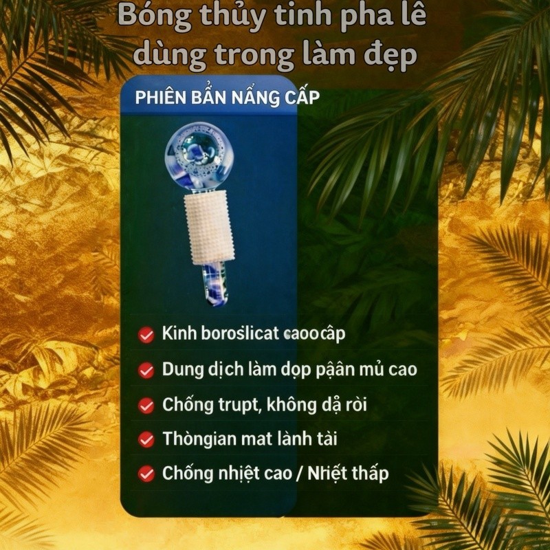 【Hot】Massage mắt: Quả cầu thủy tinh lạnh. Săn chắc da, thu nhỏ lỗ chân lông, giảm sưng tẩy, chườm nóng/lạnh!