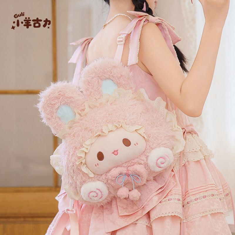 Ba lô búp bê sang trọng hình thỏ dễ thương - Túi đeo chéo mặt lớn Lolita cho mùa hè