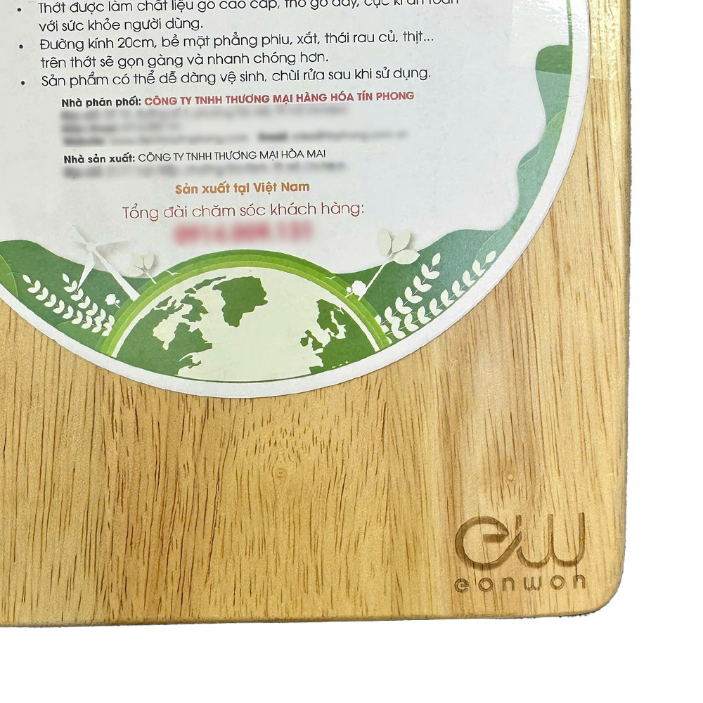 Thớt Gỗ Chữ Nhật Eonwon EW-007 - Thiết Kế Nhỏ Gọn Tiện Lợi Cho Gian Bếp Hiện Đại