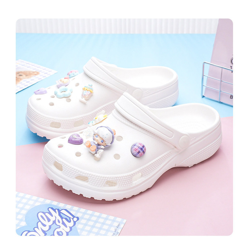 Phụ kiện hoa trang trí cho Crocs DIMOO Pop Mart, khóa giày lỗ tháo rời, phong cách Zhibixing/Busch