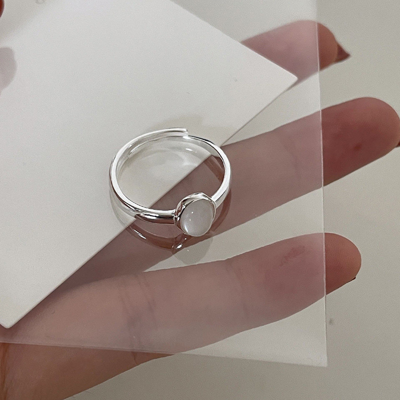 Molly Trang sức chalcedony hình học trắng điều chỉnh được, phù hợp làm quà tặng