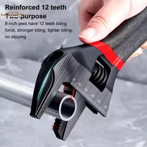 TRTR 1 Cái 6 / 8 "Tay cầm ngắn Cờ lê có thể điều chỉnh Cờ lê phòng tắm mở quá khổ Cờ lê bảng nhỏ Đường kính lớn Tay cầm ngắn có thể điều chỉnh VN