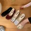 TT Phong Cách Hàn Quốc Giày Heo Chia Mũi Giày Nữ Một Chân Giày Móng Ngựa Gót Dày