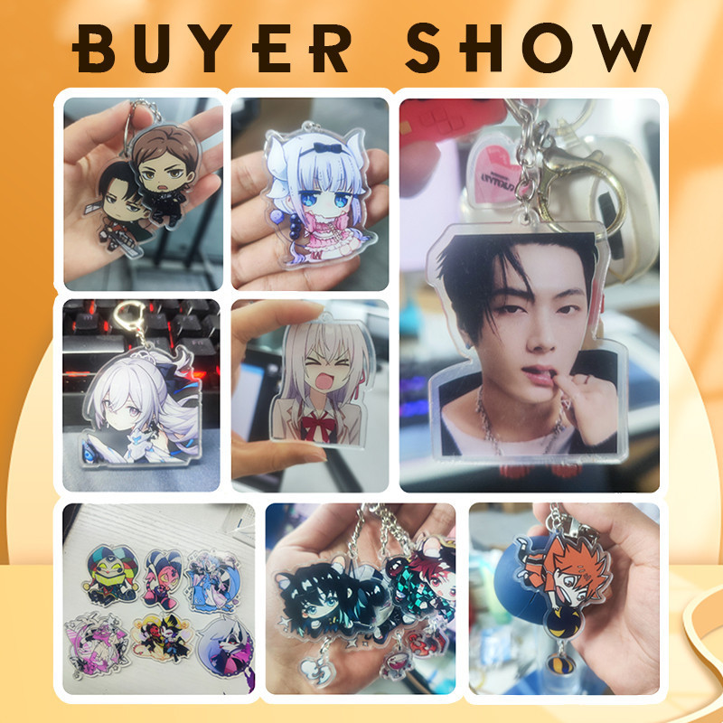 Furry Anime Keychain Kawaii Interesting Creative Backpack DIY Acrylic Keyring Cute