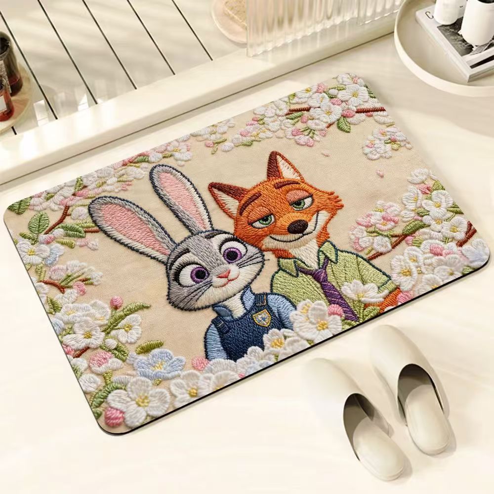 Sang Trọng Phong Cách Crazy Animal City Diatom Bùn Sàn Thảm Hộ Gia Đình Phòng Tắm Vệ Sinh Cửa Thấm Hút Nước Chống Trơn Trượt Sàn Thảm