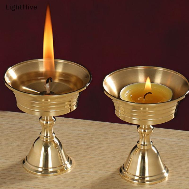 [LightHive] 1 Chân Đế Nến Đồng Bơ Đèn Dài Candlesti Đặt Nến Đồng Cốc Trang Trí Nhà (TH)