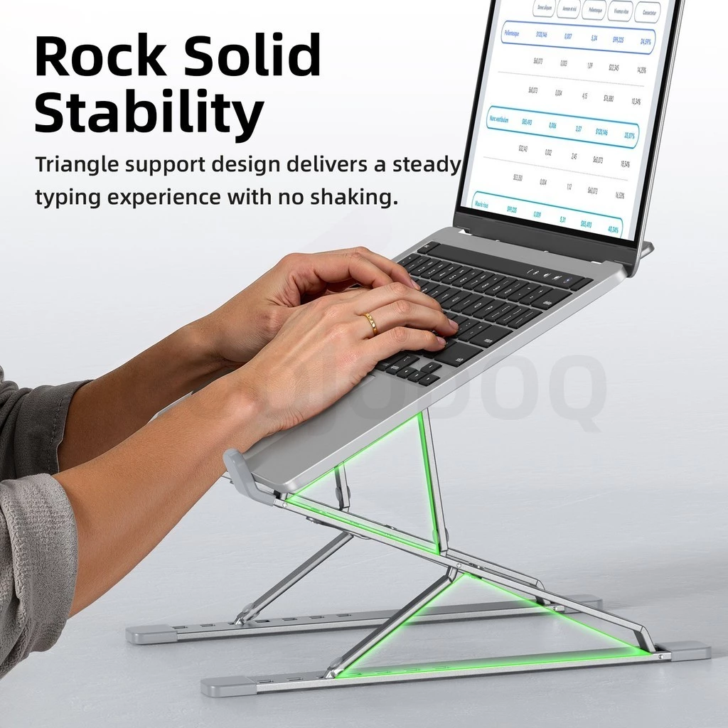 Giá đỡ laptop GOOJODOQ hai tầng có thể điều chỉnh độ cao và độ nghiêng cho kích thước từ 12.6-17.3''