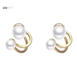 JULYHOT Pháp Ánh Sáng Sang Trọng Hoa Hồng Ngọc Trai Bông Tai Dành Cho Nữ Hàn Quốc Zircon Tinh Tế Bông Tai Dự Tiệc Trang Sức Giáng Sinh Quà Tặng Massivedeals