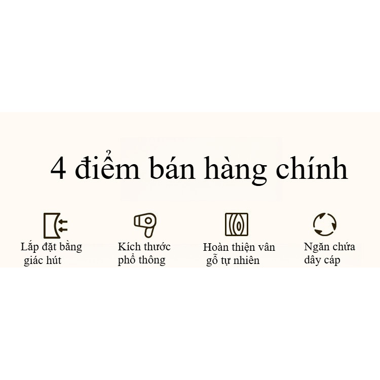 Giá Đỡ Máy Sấy Tóc 360° - Cốc Hút Không Đục Lỗ, Tích Hợp Cuộn Dây, Giải Pháp Rảnh Tay & Gọn Phòng Tắm