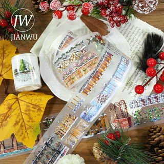 JIANWU 50mm * 200cm Hàng rào hoa cổ điển Tường Vật liệu cảnh quan Cắt xén Thêu Sò Băng PET Sáng tạo DIY Tạp chí Văn phòng phẩm