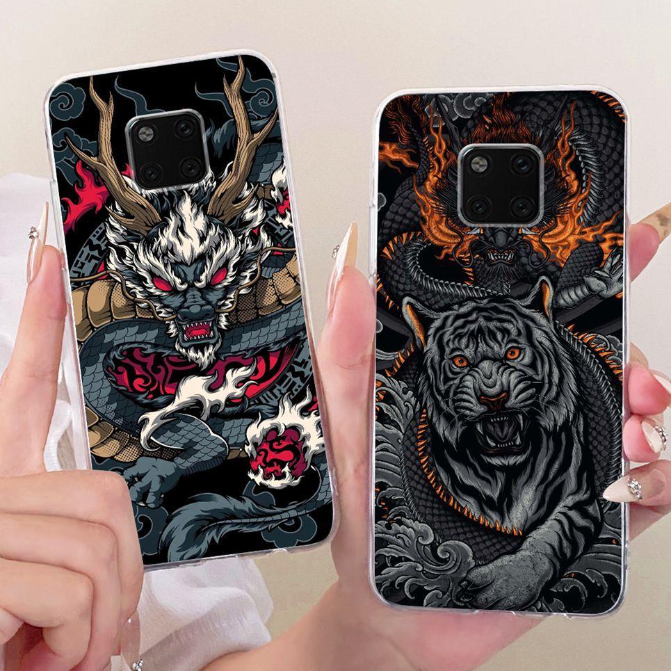 Dành Cho Honor X9C Smart Honor X60 Ốp Điện Thoại Rồng Trung Quốc Mèo Dễ Thương Hoạt Hình Họa Tiết Rồng Vỏ Mềm Trong Suốt Silicon Ốp Lưng