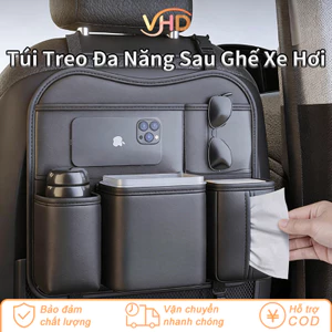 Túi Treo Đa Năng Sau Ghế Xe Hơi - Túi Đựng Đồ Chống Thấm, Sức Chứa Lớn Với Ngăn Khăn Giấy & Giá Cốc