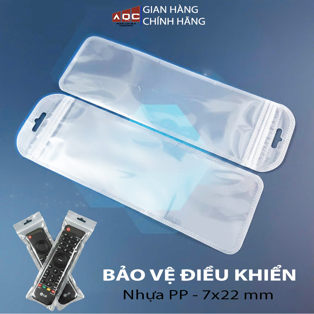 Túi bọc điều khiển bảo vệ điều khiển TV - Điều Hoà loại nhựa PP có khoá zipper size 7x22 mm cho khiển nhỏ