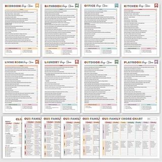 ADHD Cleaning Planner Bundle – Home Schedule, Weekly/Monthly Tips, Year-Round Chore Charts for Families