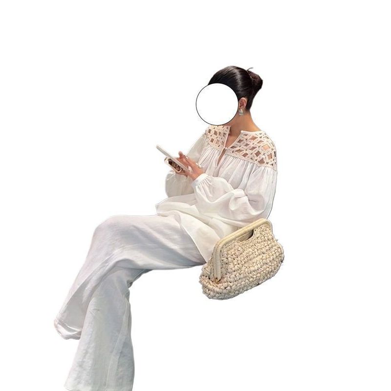 [Mặc nhỏ dễ thương] Phong cách mát mẻ Phong cách cao cấp Cảm giác giảm tuổi Thời trang Áo sơ mi trắng thông thường Áo sơ mi nữ phong cách mùa xuân