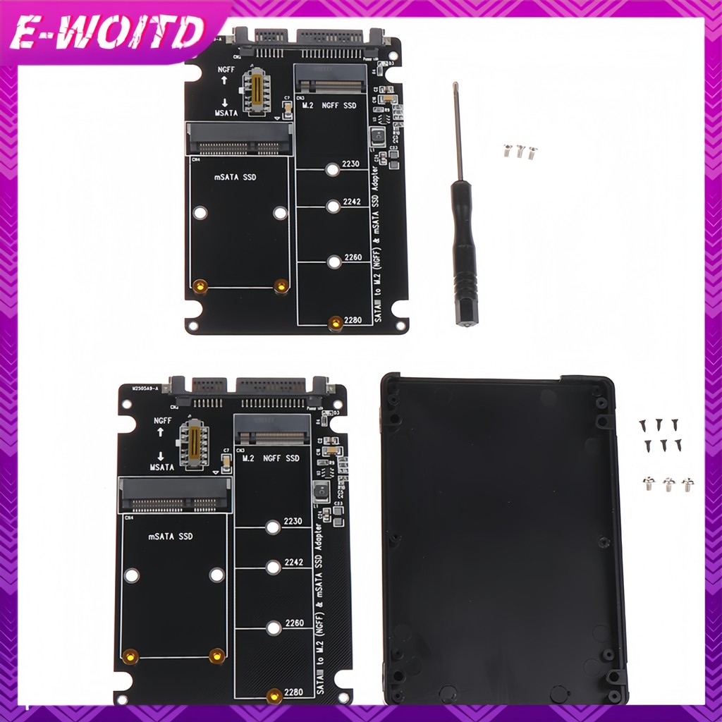 E-woitd NGFF Sang SATA 3 HDD Vỏ MSATA SSD Adapter M.2 SATA Giao Thức Adapter Board HNVN
