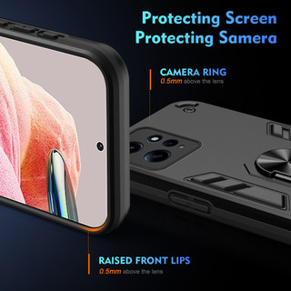 Dành Cho Redmi Note 12 4G Ốp điện thoại Thiết Kế Chiến Binh Lưng Cứng Có Giá Đỡ Nhẫn Chống Sốc Mềm TPU Nâng Cạnh Mỏng Bao