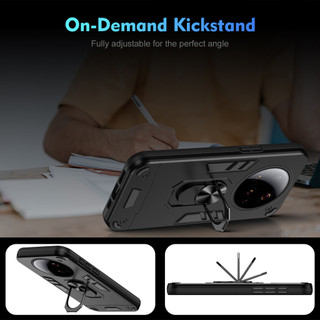 Dành Cho Xiaomi 15 Ultra Ốp điện thoại Thiết Kế Chiến Binh Lưng Cứng Có Giá Đỡ Nhẫn Chống Sốc Mềm TPU Nâng Cạnh Mỏng Bao