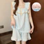 Bộ Đồ Ngủ Màu Trơn Gợi Cảm Nữ Có Miếng Lót Ngực Cloud Cotton Suspender Quần Short Hai Mảnh Nguyên Chất Desire Phong Cách Homewear Phù Hợp Với