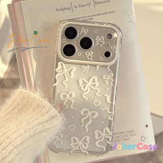 Ốp Lưng Cho IPhone 11 17 15 16 13 14 12 Pro Max 17AIR 15 7 8 Plus X XR Max Bìa mềm trong suốt có nơ sáng tạo