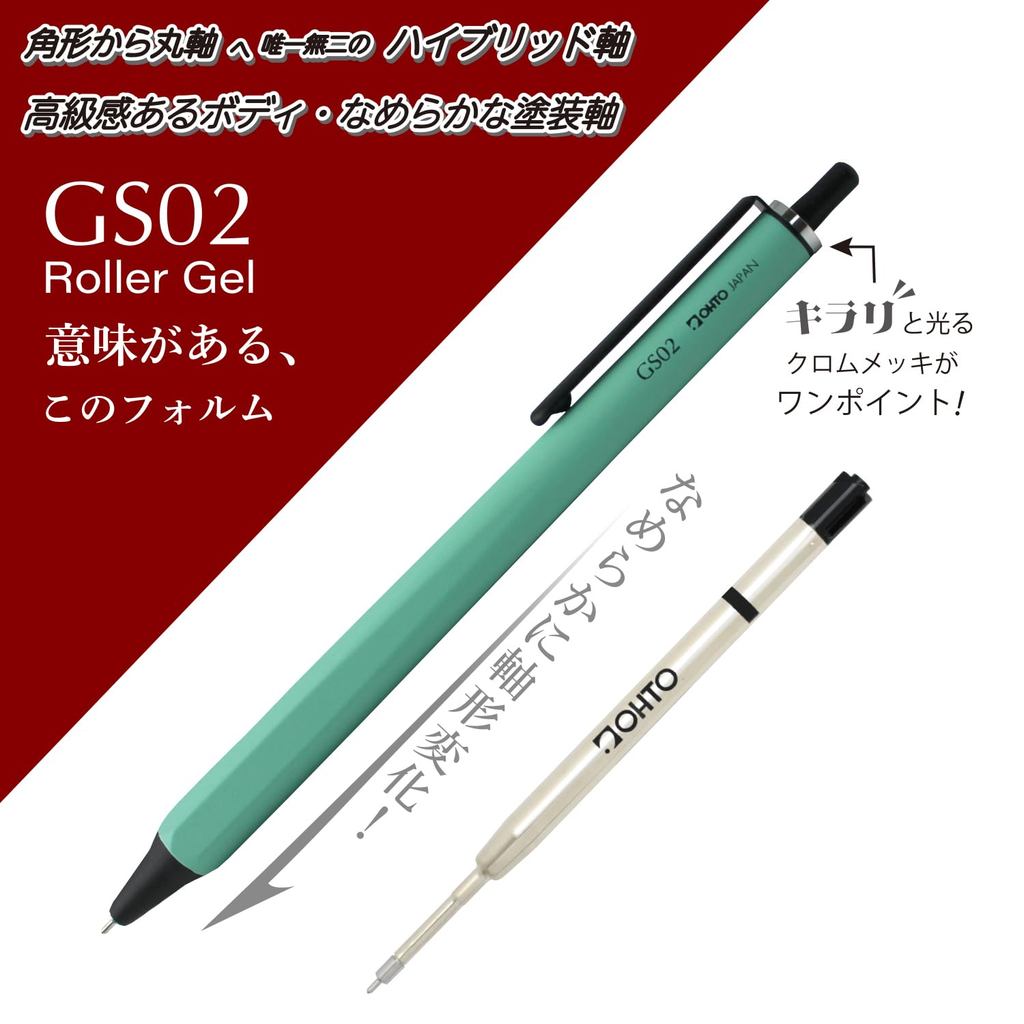 OHTO Roller Gel GS02/0.5mm/Than Nhom Hybrid/Bi SiC/Refill Parker G2/Muc Gel Kho Nhanh/8 Mau