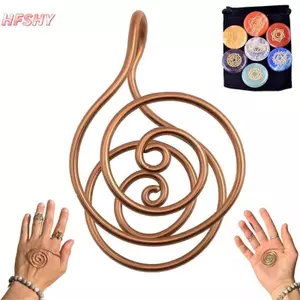 Vòng tay handmade từ đồng có thể điều chỉnh, phù hợp với phong cách năng lượng Reiki và xoắn ốc.
