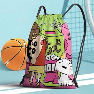 Hoạt Hình Hoạt Hình Sinh Viên Crayon Shin-Chan Series Sinh Viên Dây Rút Túi Bảo Quản Vai Đôi Dung Tích Lớn Túi Bóng Rổ Di Động Có Giá Trị Cao