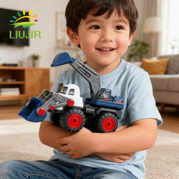 Đồ chơi máy xúc LIUJIR, Đồ chơi xe tải ABS Đồ chơi xe kỹ thuật trẻ em, Đồ chơi sáng tạo Xe đồ chơi cổ điển Đồ chơi bán tải Đồ chơi máy ủi lớn Quà tặng sinh nhật
