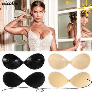 Áo ngực nữ NICOLOO, Áo ngực không dây bằng silicon liền mạch, Áo ngực đẩy tự dính vô hình đóng cửa phía trước gợi cảm cho váy cưới hàng ngày