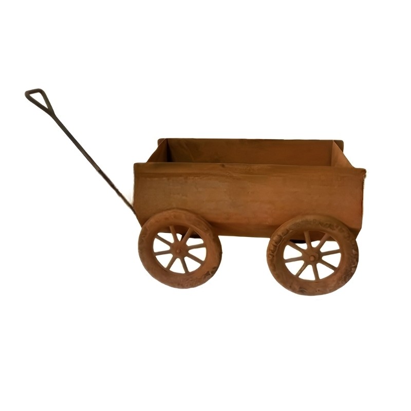 Bapara Rusty Xe Đẩy Rèn Xe Retros Hoa Cũ Ngoài Trời Sân Vườn Hoa Đứng Sáng Tạo Trang Trí