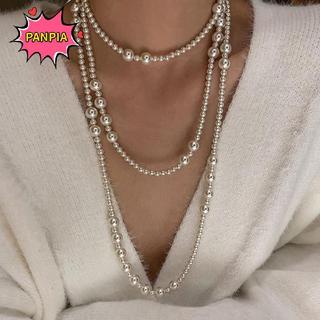⚡24h⚡[Pnpia] Trang sức ngọt ngào dành cho nữ - Ngọc Trai Necklace vintage nhiều lớp, phù hợp dự tiệc và làm quà tặng đám cưới