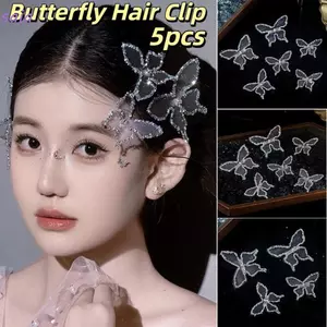 Kẹp Tóc Bướm Thanh Lịch - Set 5 cái, Phụ Kiện Đám Cưới Sang Trọng