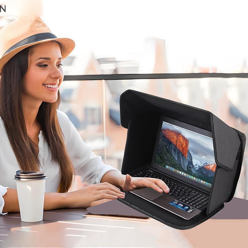 Tấm che nắng máy tính xách tay NS, Mũ trùm đầu riêng tư chống chói có thể gập lại cho máy tính xách tay 14 – 16 Inch, Tấm bảo vệ màn hình ngoài trời nhẹ NS