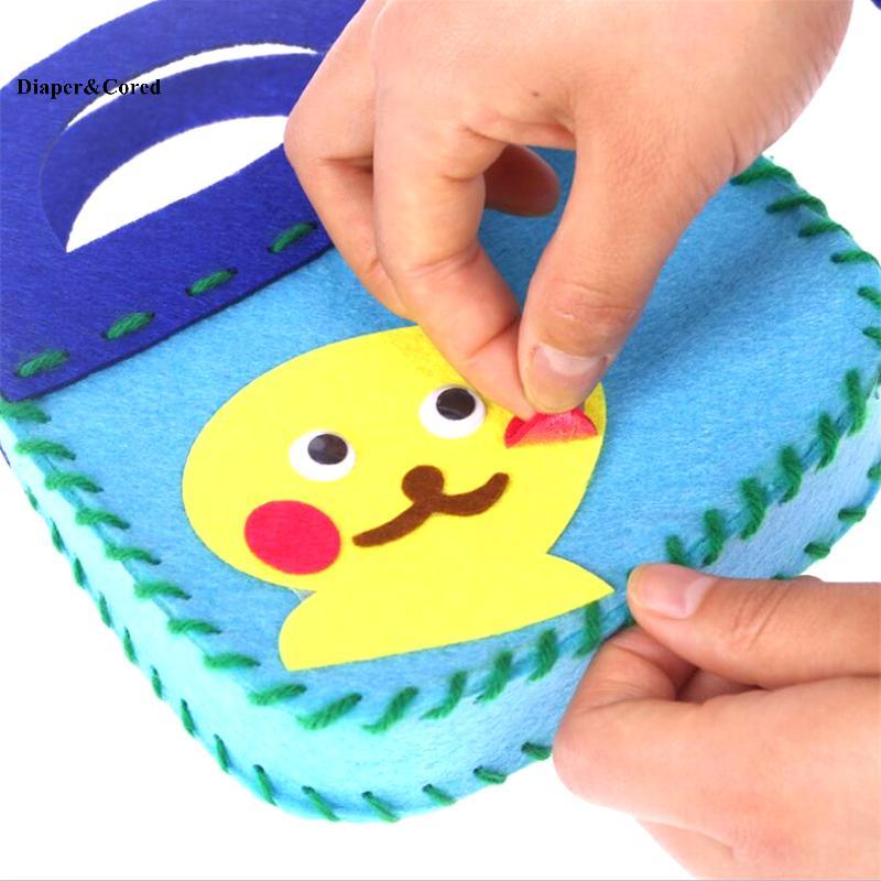 Bộ dụng cụ may vá trẻ em DIAPER & CORED 8 chiếc, đồ thủ công nỉ DIY có kim an toàn cho người mới bắt đầu Bé trai Bé gái YTH