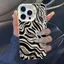 Zebra sọc cho iPhone16Promax151413 trường hợp màu bạc mờ XrXsmax nổ