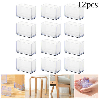 [FUXIN] Vỏ hình chữ nhật chân ghế PVC 12 X cho đồ nội thất Tấm bảo vệ sàn chân bàn