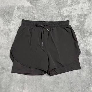 Track and Field Training Running Quick-Drying Pants Workout Shorts Fake Two-Piece Lining Anti-Exposure Au0P