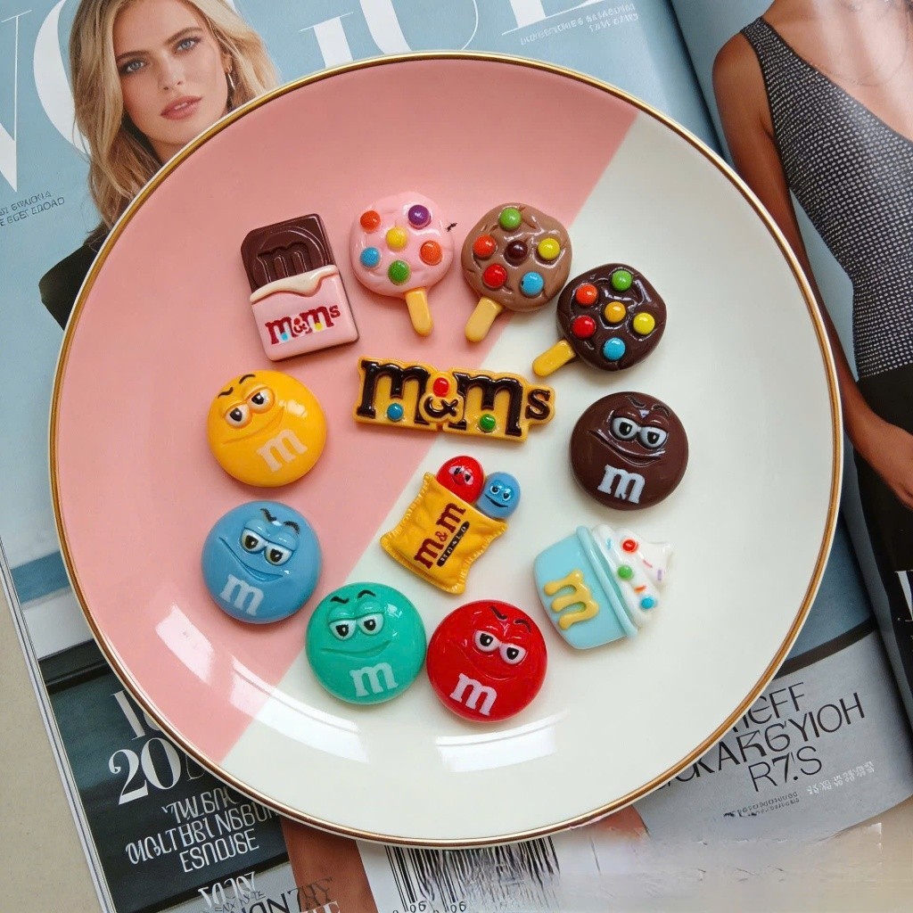 Set Charm Kẹo M&M Sắc Màu Dễ Thương – Charm Gắn Dép Candy Cute