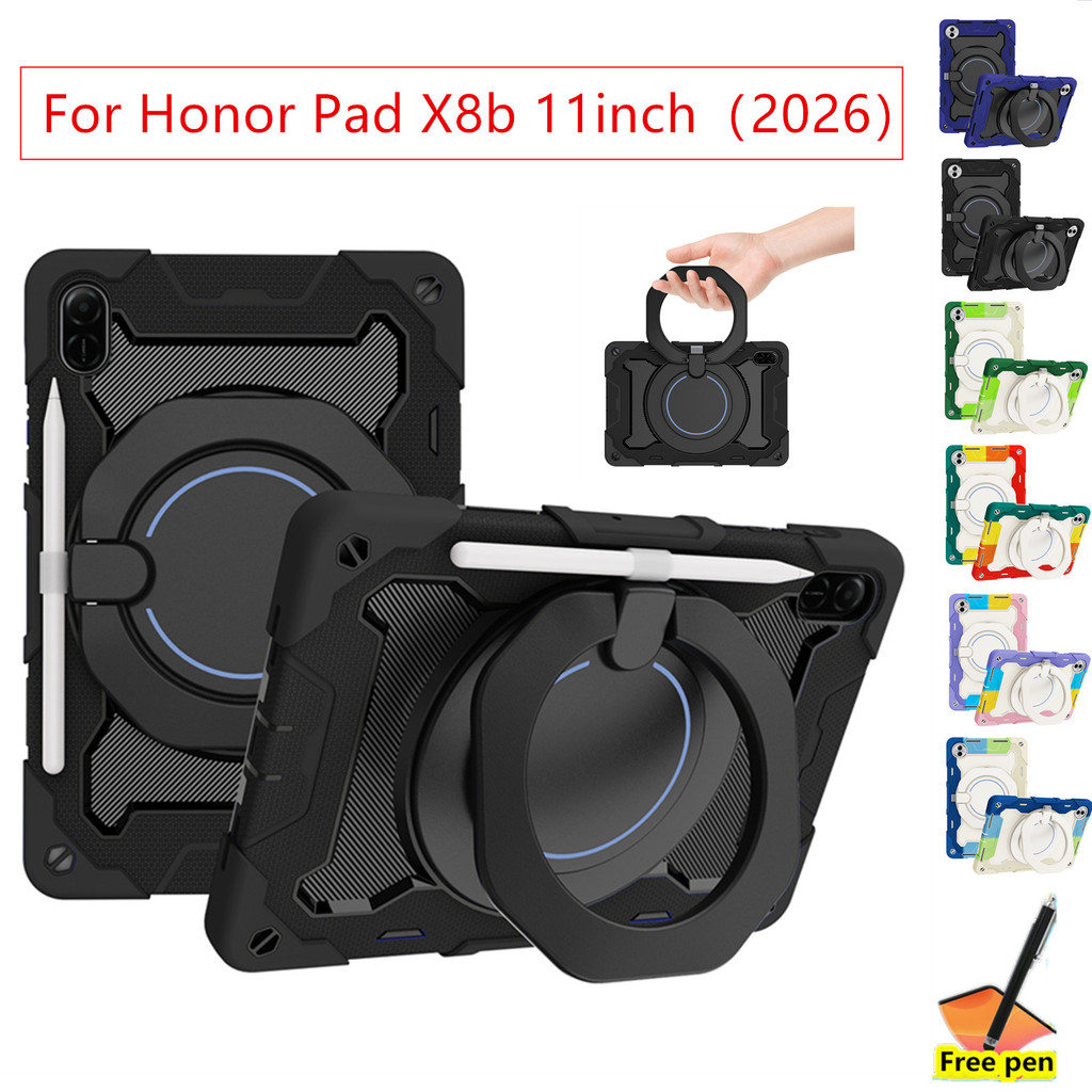 Ốp Lưng Cho Honor Pad X8b 11 Inch 2026 NDL2-W09 LTE 11 2025 11 "2024 X8A Máy Tính Bảng Trẻ Em Bảo Vệ Trẻ Em Cầm Tay An Toàn 360° Vỏ xoay Chống sốc