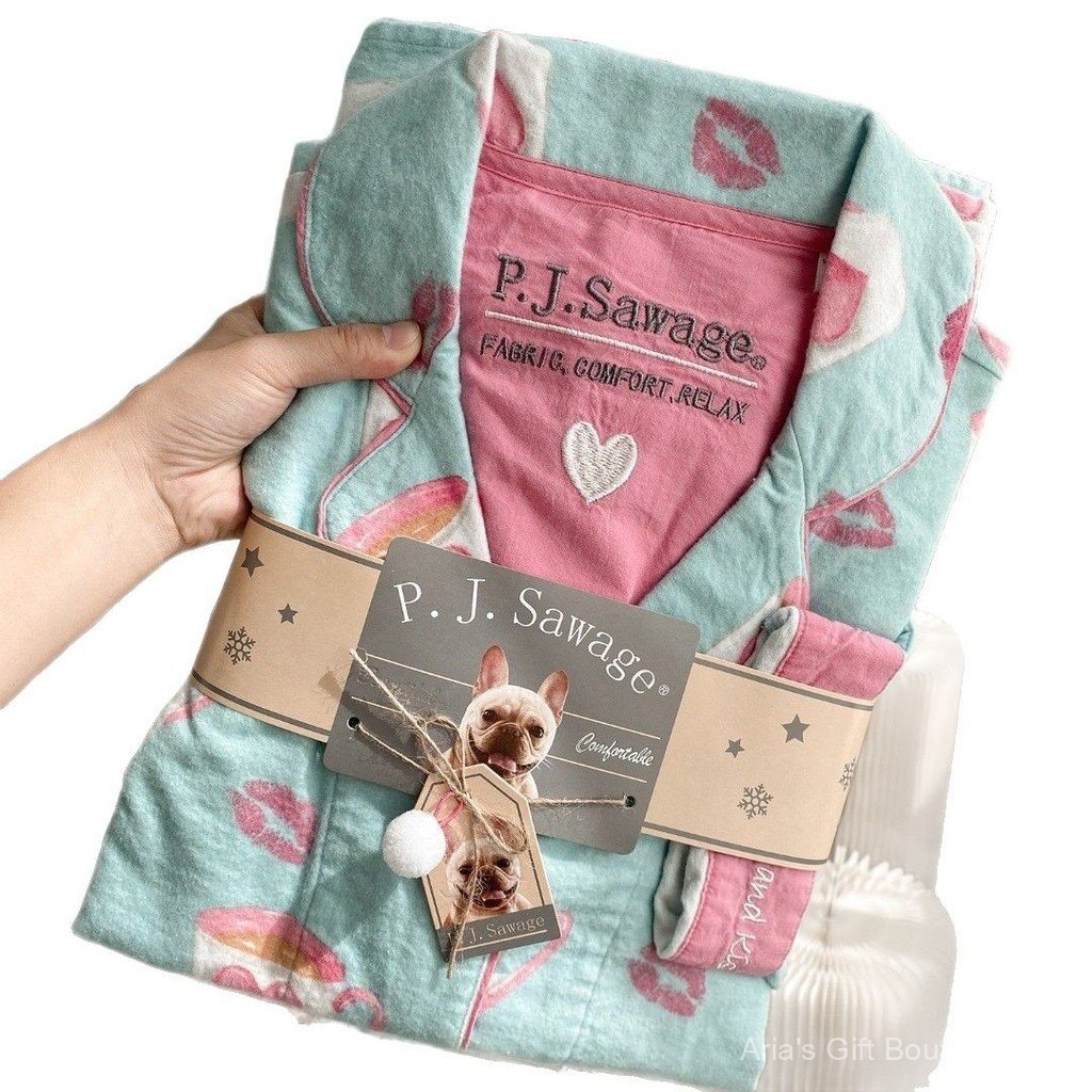 Bộ Đồ Ngủ Thu Đông từ Cotton Nguyên Chất, Phù Hợp Làm Loungewear Thoáng Mát