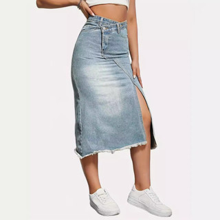Hàng sẵn có XXL - Váy denim cotton cao cấp thiết kế eo cao, dáng hiện đại