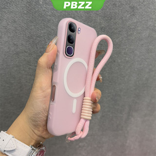 Ốp lưng màu thạch 2 trong 1 cho vivo v40 v50 v60 lite vivo Y19S 4G y04s y29s y04 Y29 4g V50 LITE 5G vỏ điện thoại thiết kế mới thẩm mỹ có dây buộc Không dây từ tính màu đen GDBSWX02